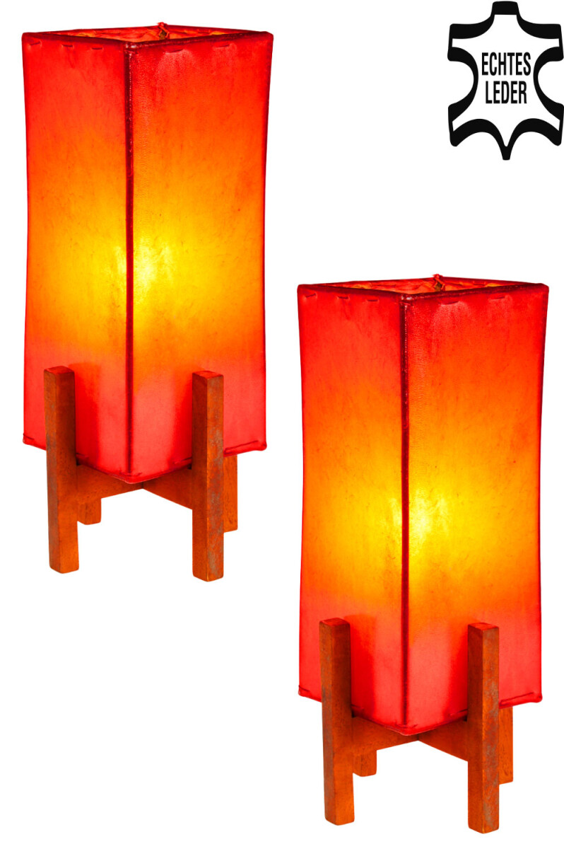 2er SET Janka Rot mit dunkelbraunem Gestell