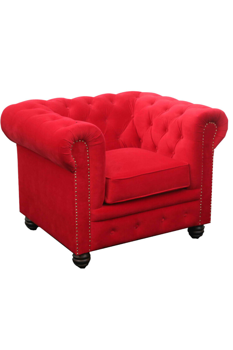 Chesterfield Samt Sessel Sofa Toptop Rot box