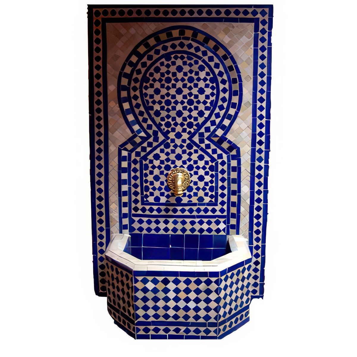 Marokkanischer Mosaik Gartenbrunnen 110c box