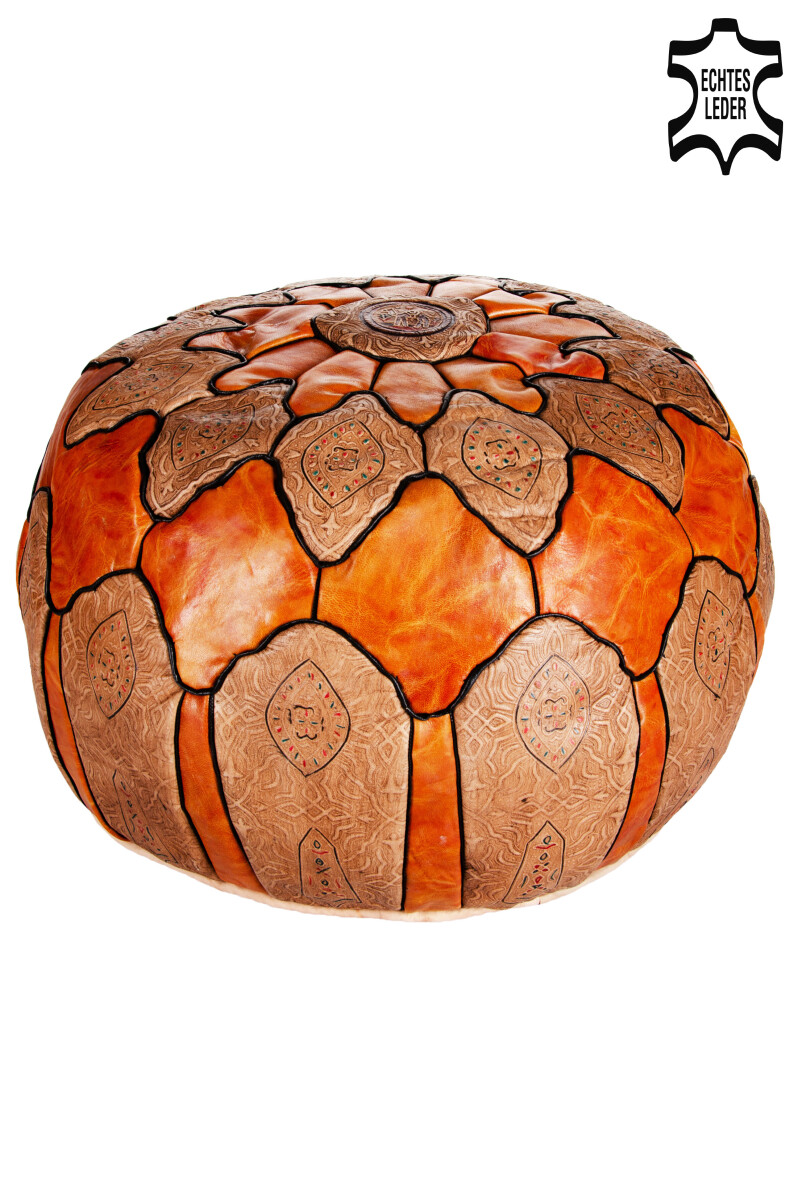 Orientalischer Pouf Leder Hakam - 60cm