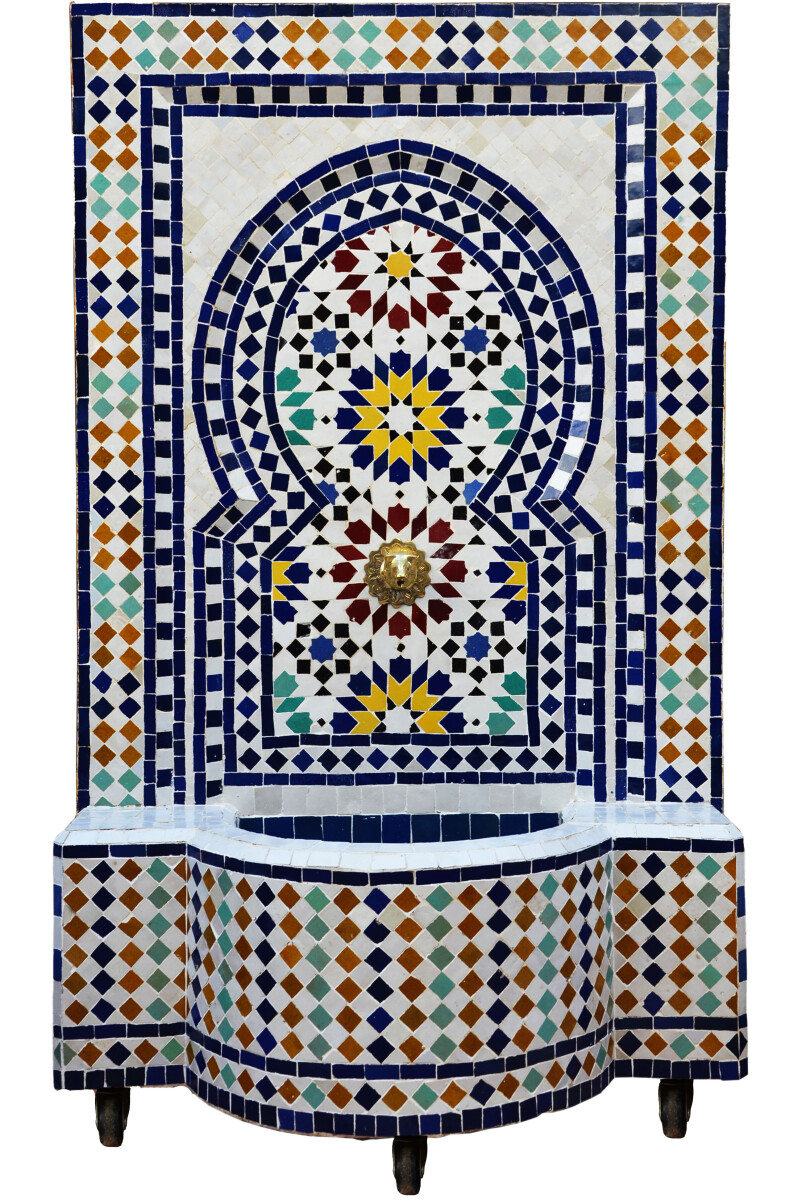 Marokkanischer Mosaik Gartenbrunnen 120c box