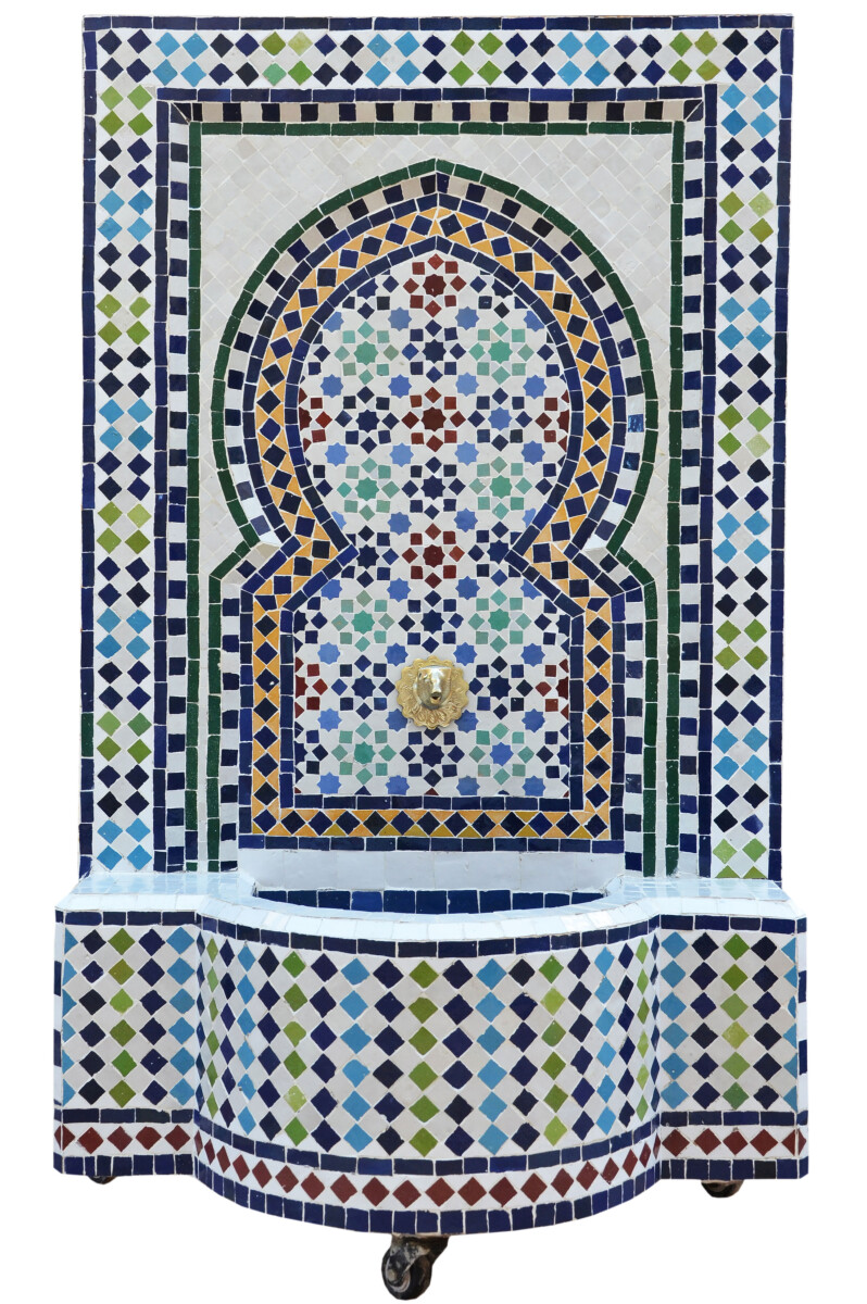 Marokkanischer Mosaik Gartenbrunnen 120c box