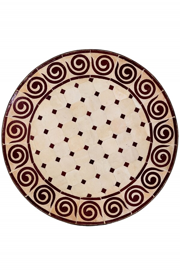 Marokkanische Mosaikplatte Spirale natur box