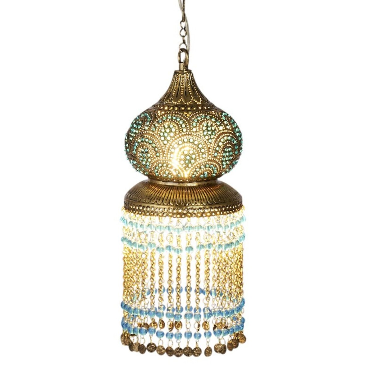 Hängeleuchte Gahdir Türkis 40x16cm | Orientalische