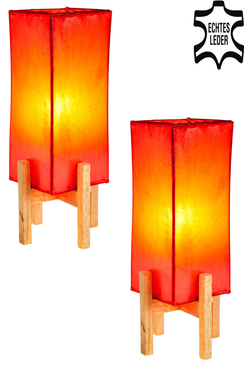 2er SET Janka Rot mit braunem Gestell