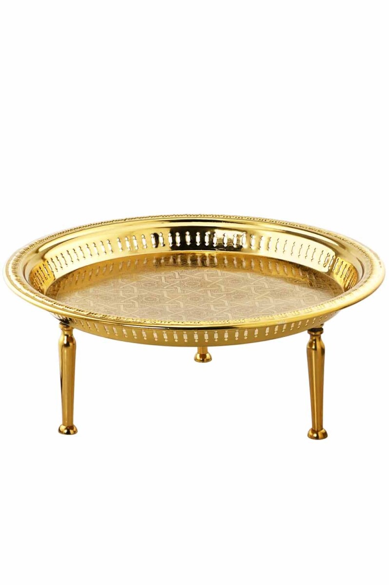 Orientalisches Tablett Beistelltisch Atay 50 cm Gold