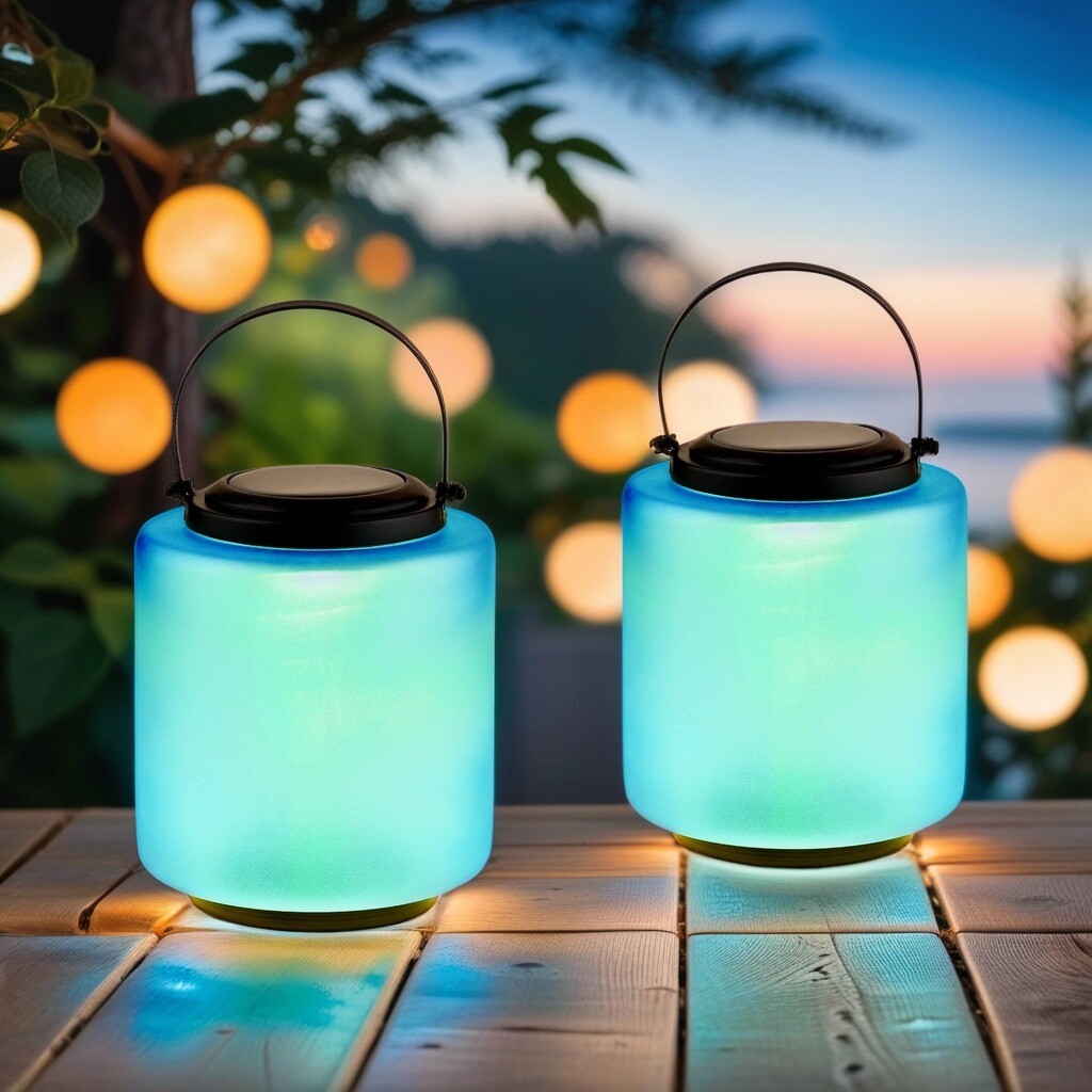 2er Set Moderne Glas Solarlaterne Latern box