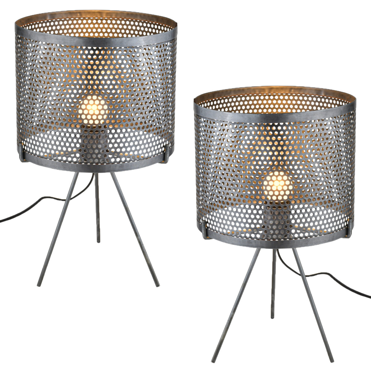 2er Set Retro Deko Tischlampe Nachttischlampe Permius