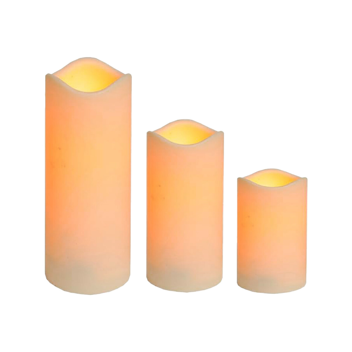 3er Set LED Kerze Stumpenkerze Outdoor