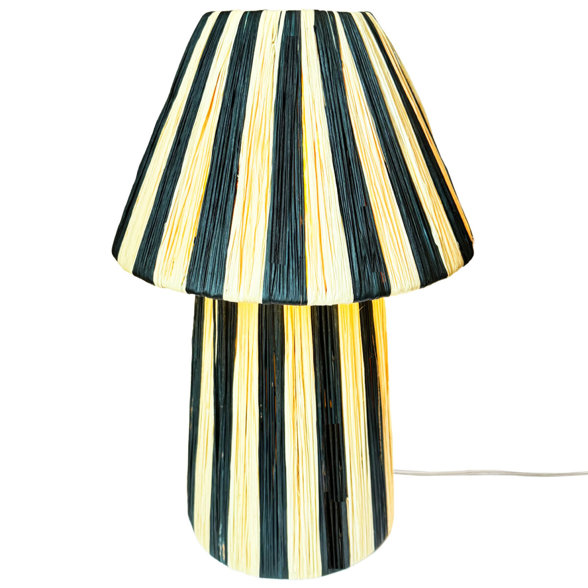 Boho Deko Tischlampe Nachttischlampe Morjan Beige Schwarz