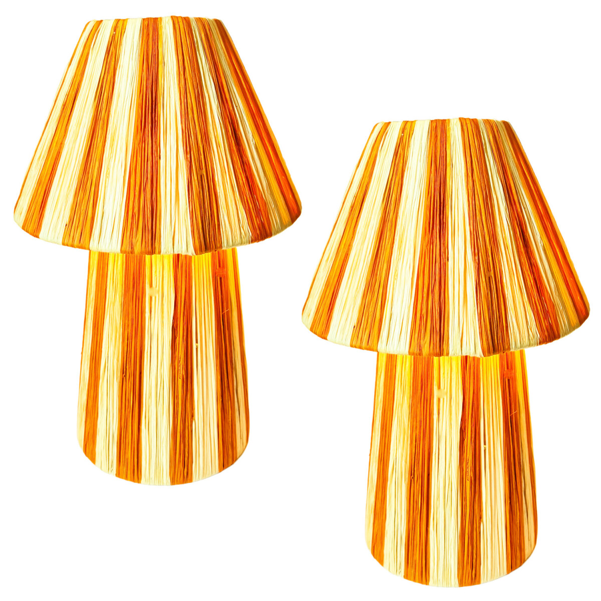 2er Set Boho Deko Tischlampe Nachttischlampe Morjan Beige Or