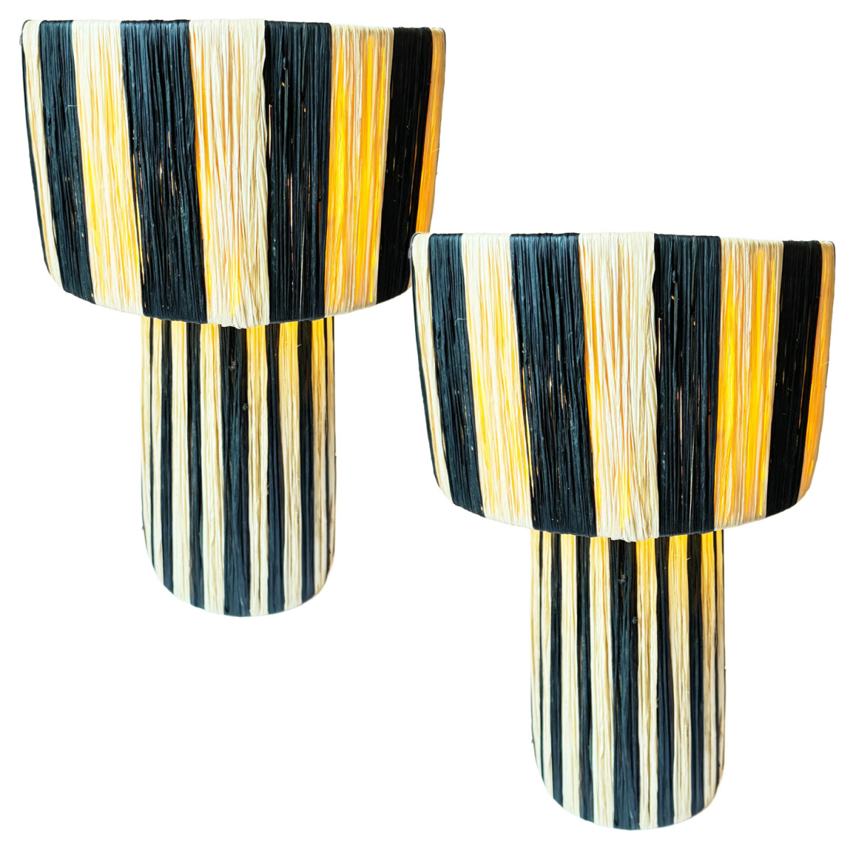 2er Set Boho Deko Tischlampe Nachttischlampe Morjana Beige S