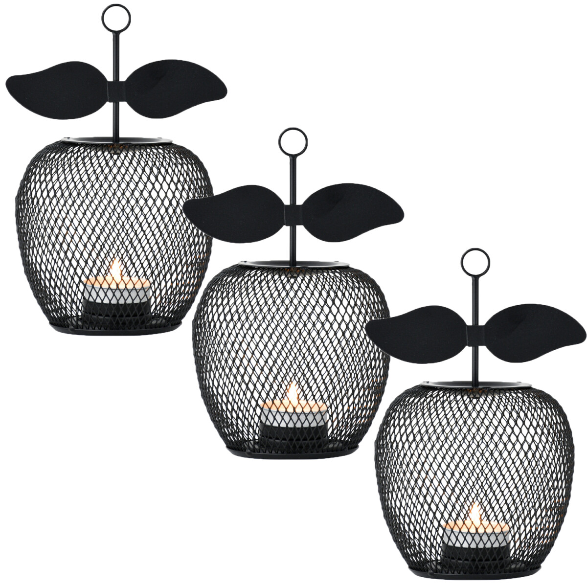 3er Set Moderne Teelichthalter Manzana s box