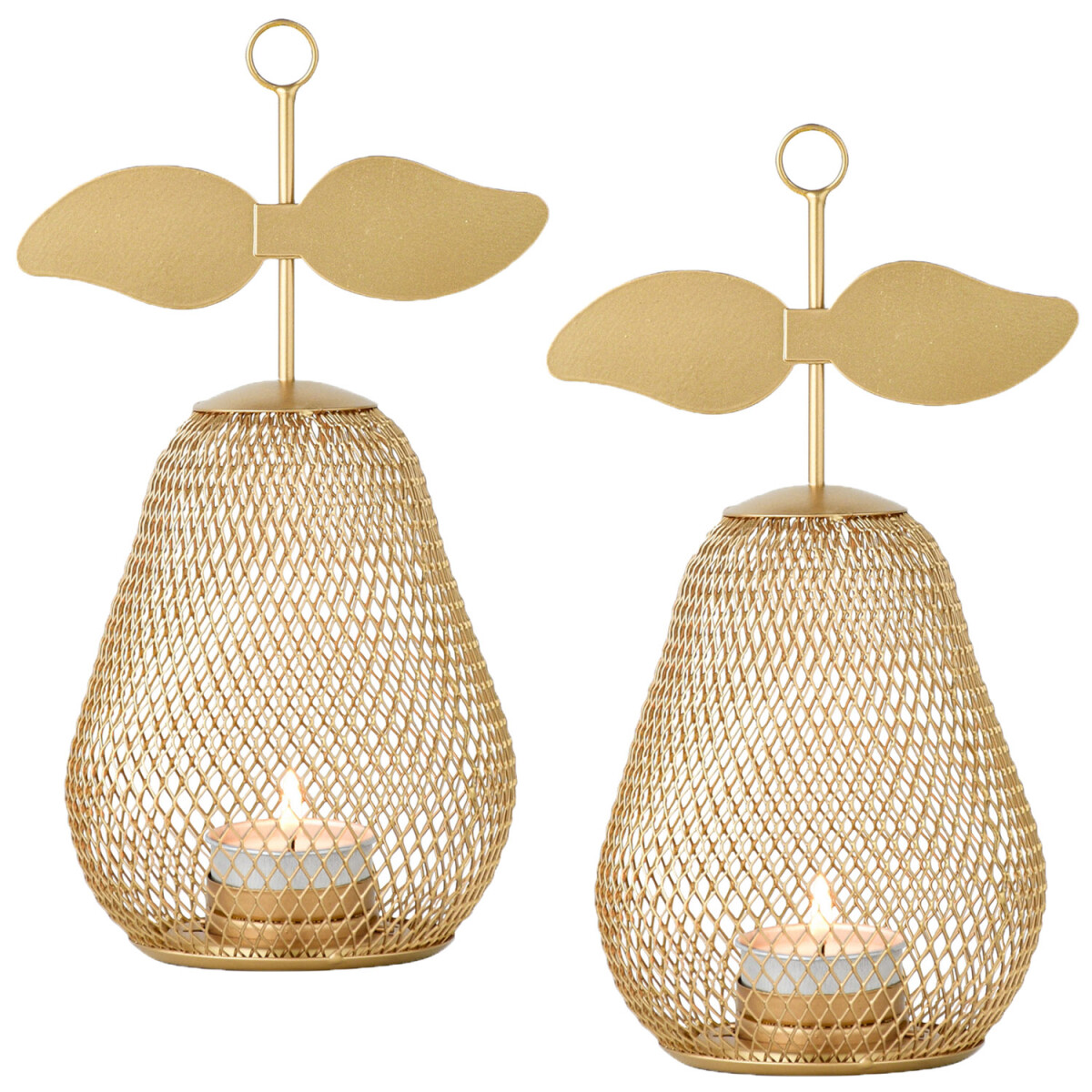 2er Set Moderne Deko Teelichthalter Pear box