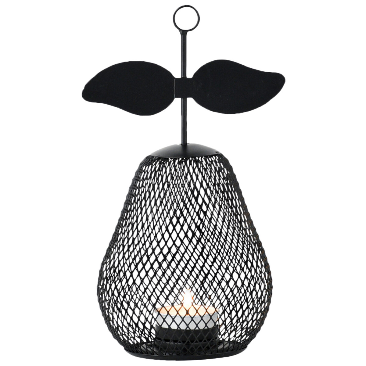 Moderne Deko Teelichthalter Pear schwarz box