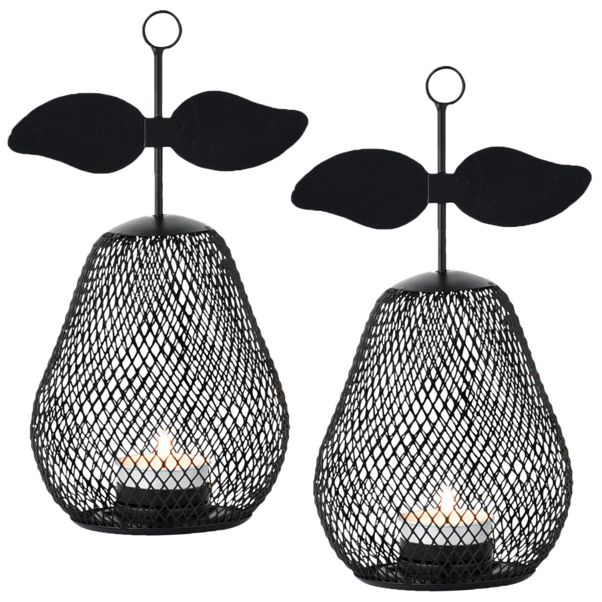 2er Set Moderne Deko Teelichthalter Pear box