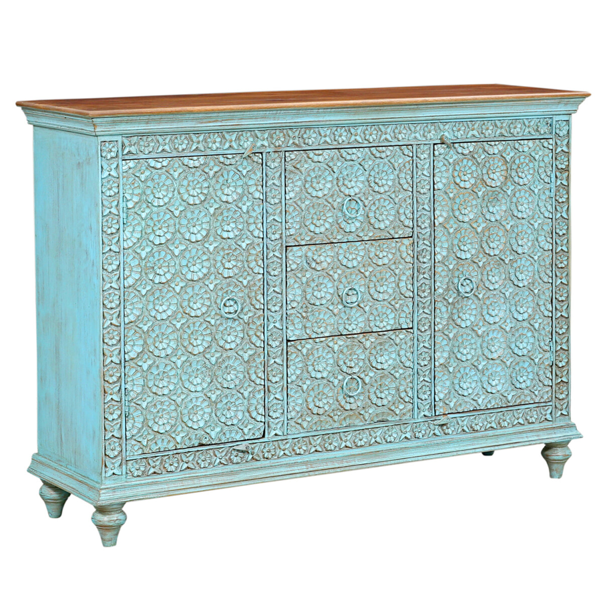 Sideboard Kabira blau – Massivholz box
