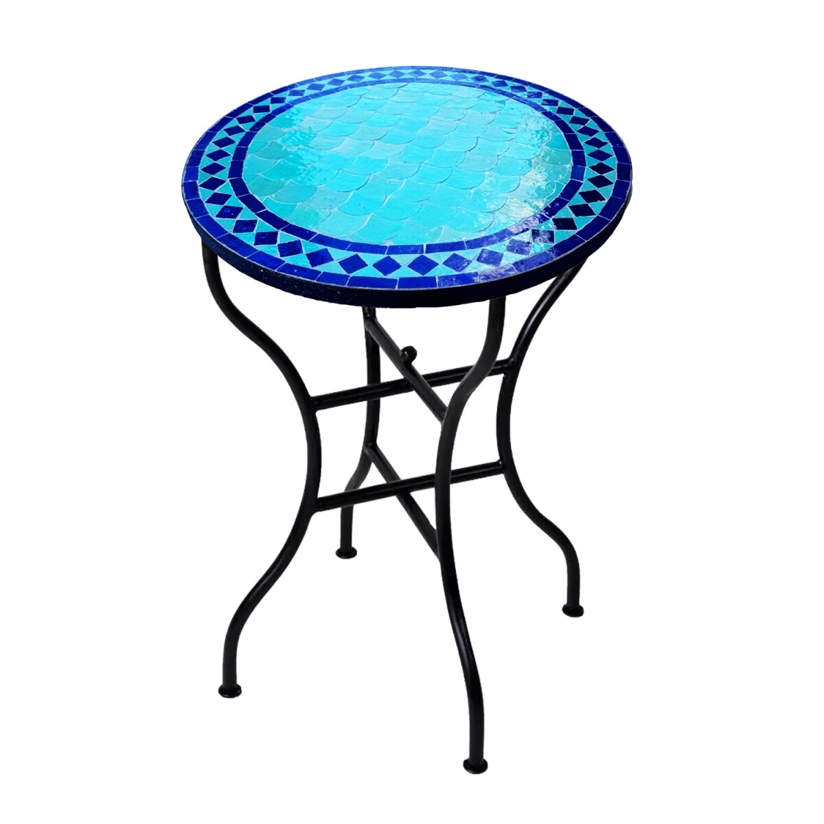 Marokkanischer Mosaiktisch Marrakesch Blau-Türkis &Osla
