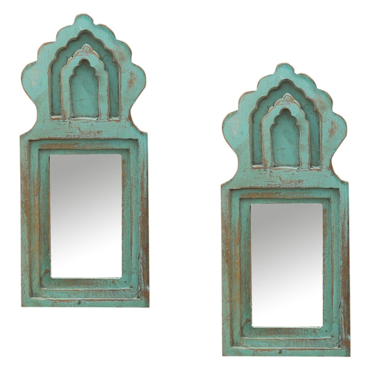 2er Set Wandspiegel Mukana Türkis H box