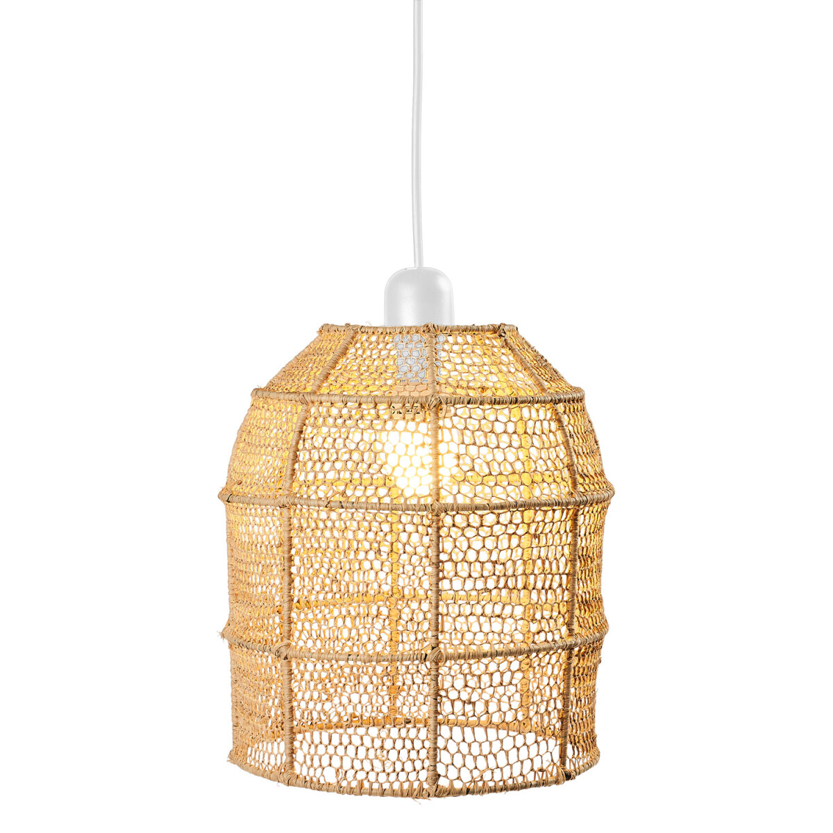 Hängeleuchte Ylvana Bast 27cm | Boho Natur-Lampenschirm