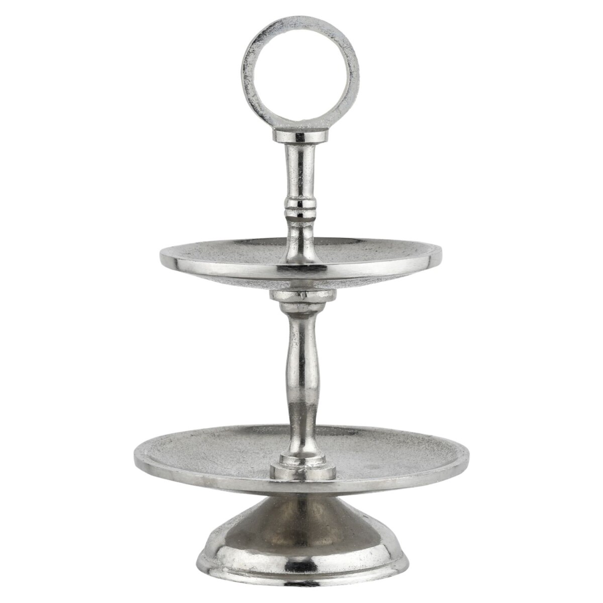 Etagere Annika 26cm Aluminium Silber 2 Etagen Handarbeit