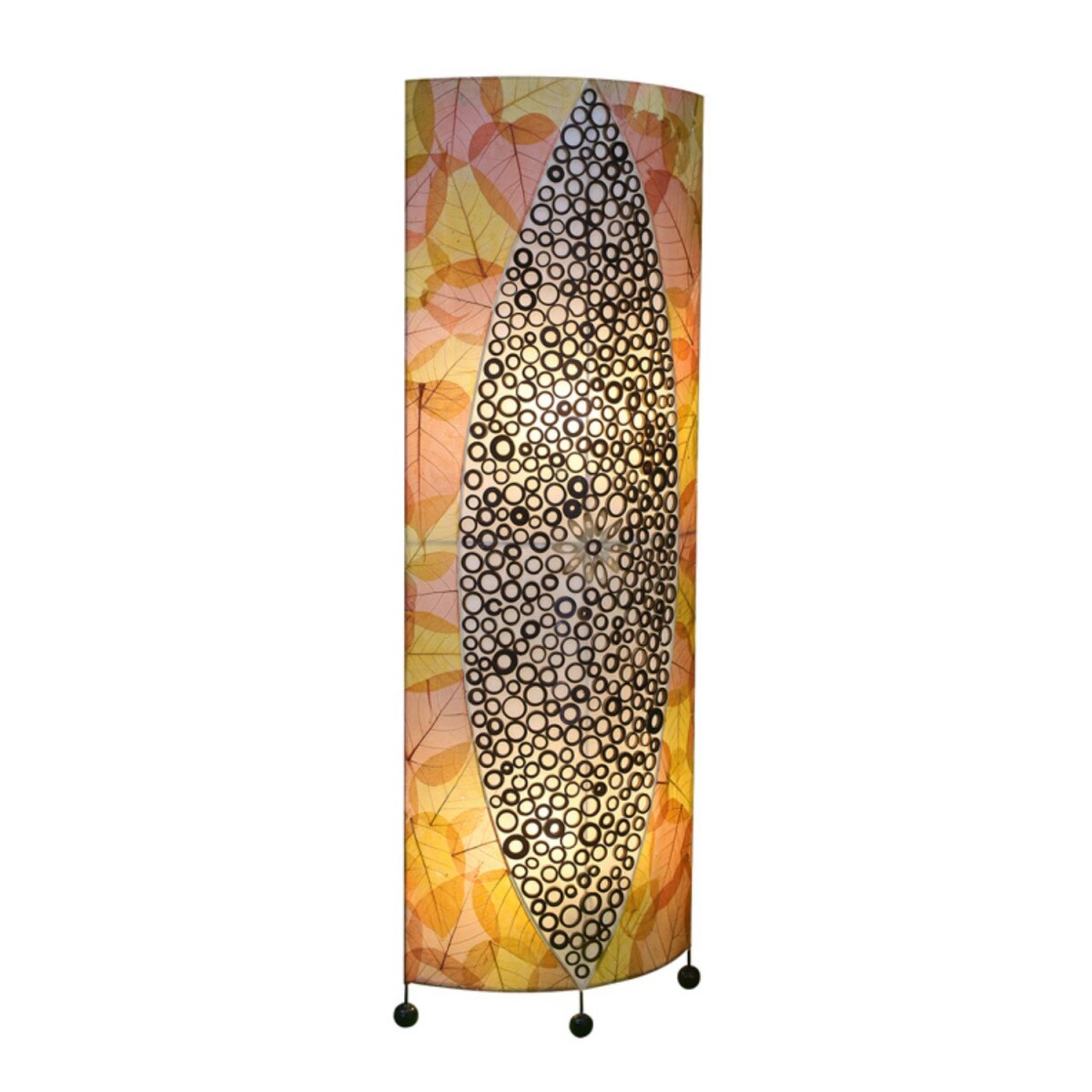 Stehlampe Enno 100cm Capiz Blätter Bambus Leuchte