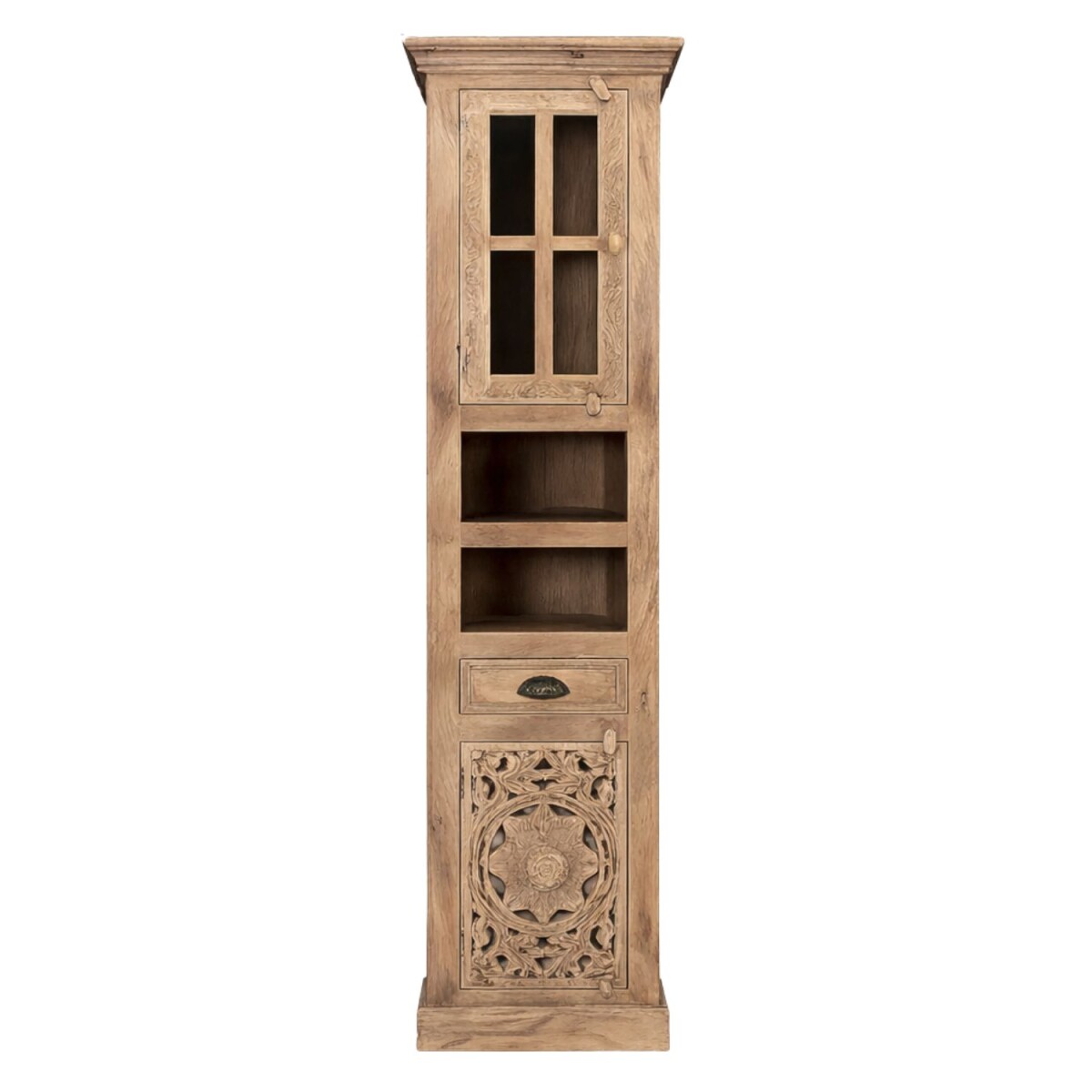 Badezimmerregal Kirpal Natur orientalisch Massivholz 180cm