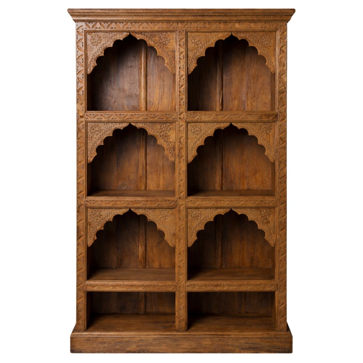 Bücherregal Rinara braun 160cm Massivholz Boho