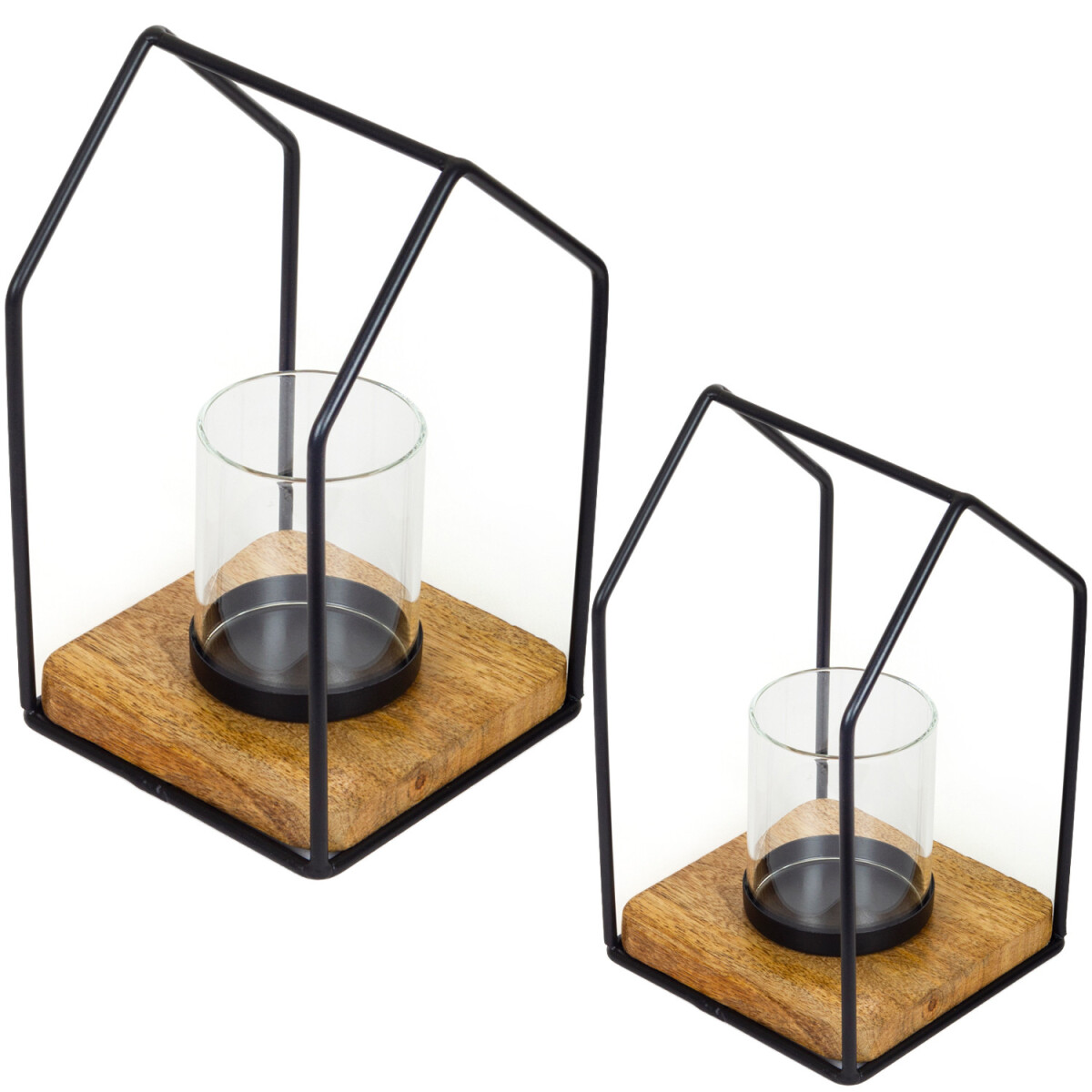 2er Set Skandinavisches Design Windlicht box