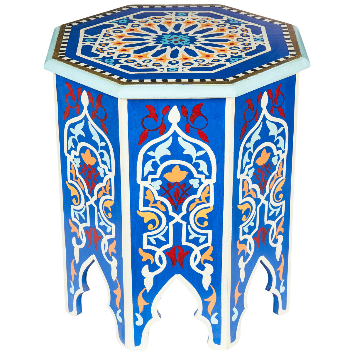 Orientalischer Beistelltisch Blumenhocker Gargar Blau