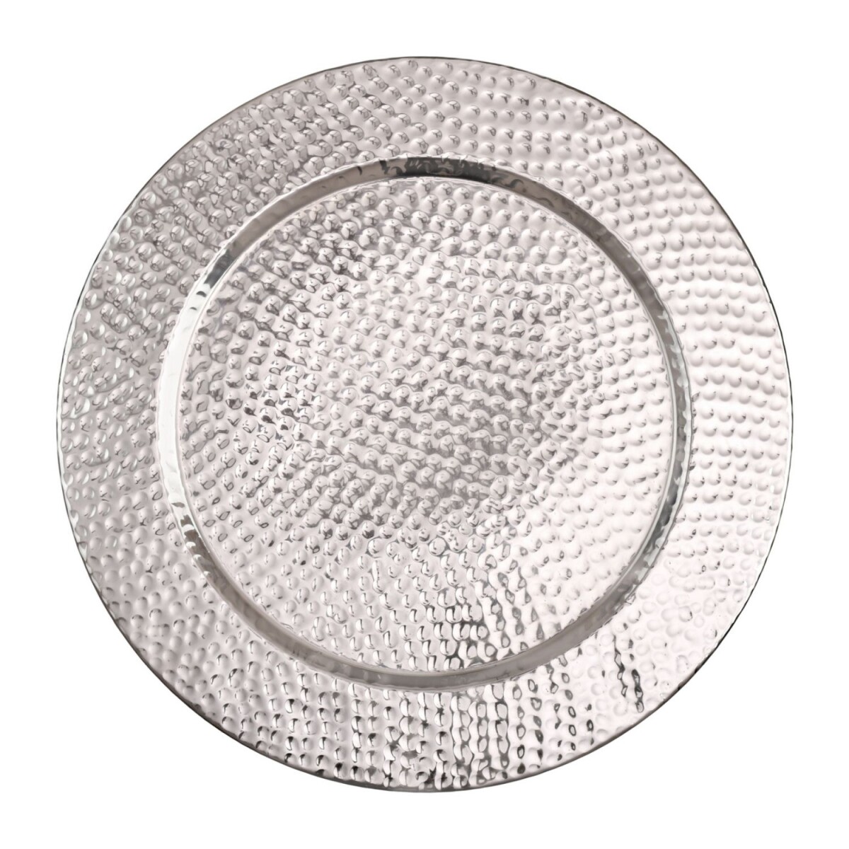 Tablett Nizza silberfarben rund aus Aluminium 50cm modernes 