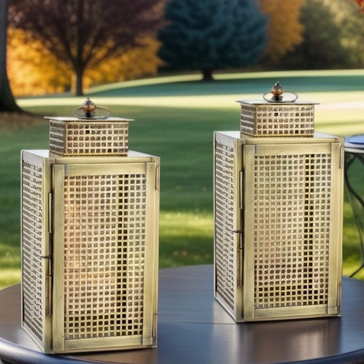 2er Set Vintage Gartenwindlicht Balkon W box