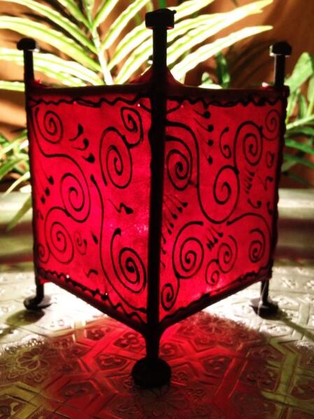 Orientalische Windlicht Budur Rot box