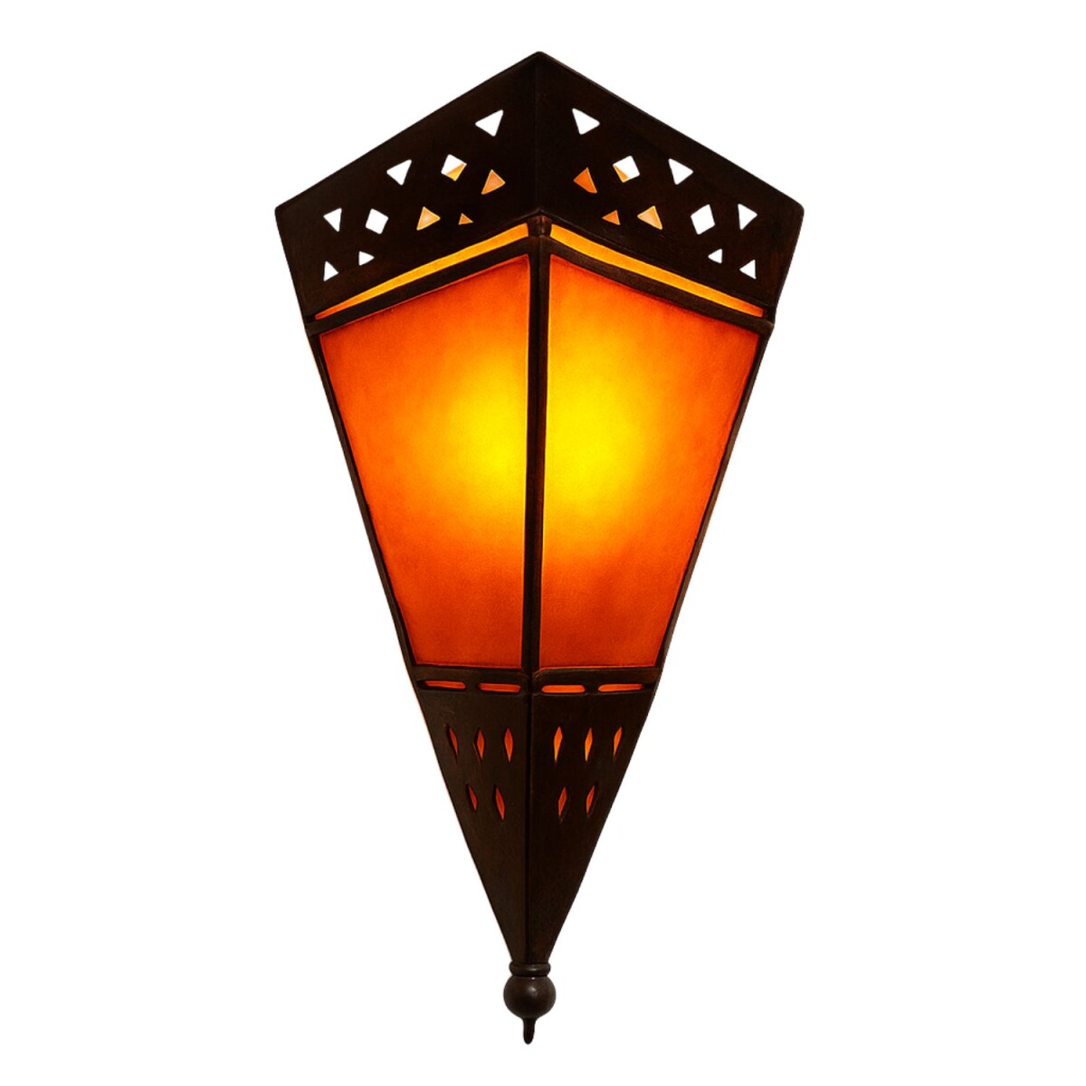 Mediteranne Wandlampe Lederlampe Rabat Orange 30cm