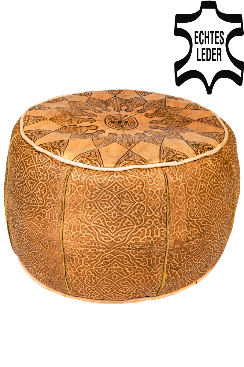 Orientalisches Sitzkissen Pouf aus Leder Balsam - 40cm