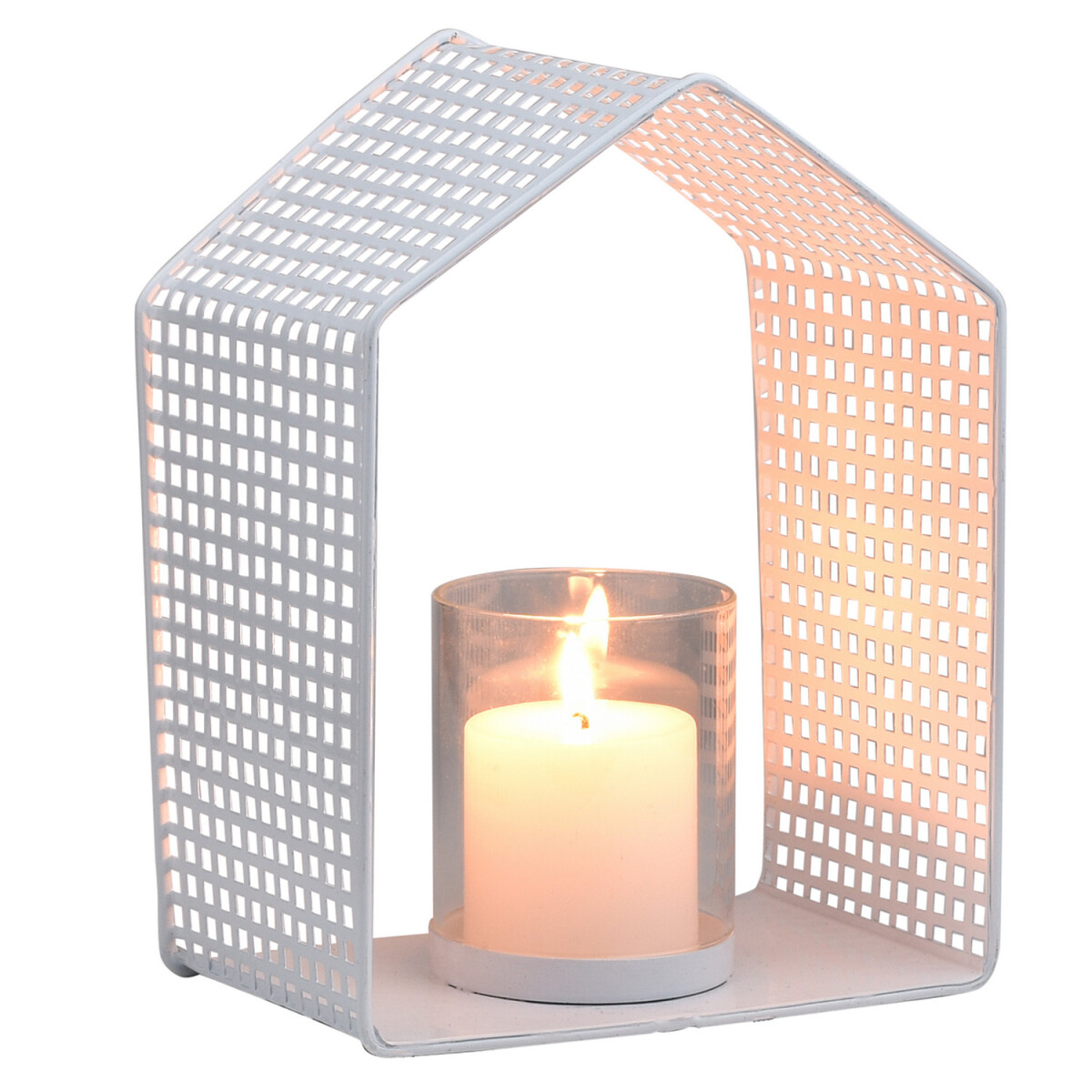 Boho Deko Teelichthalter Windlicht Izia Weiss