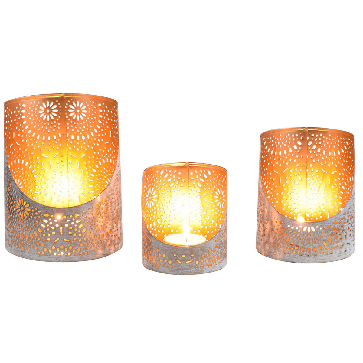 3er Set Boho Deko Windlicht Teelichthalt box