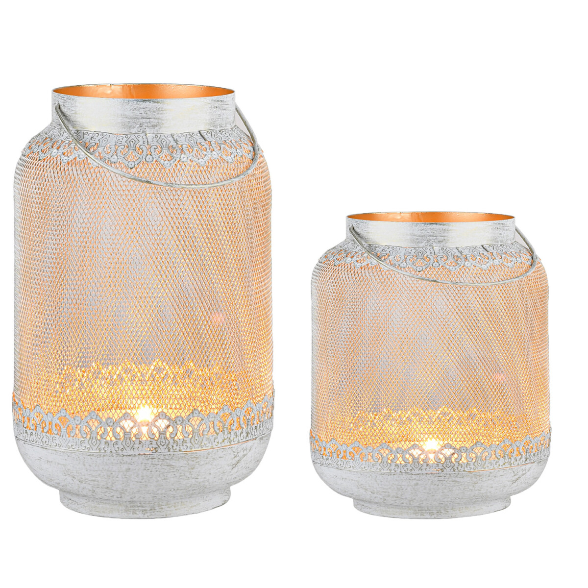2er Set Boho Deko Windlicht Teelichthalt box