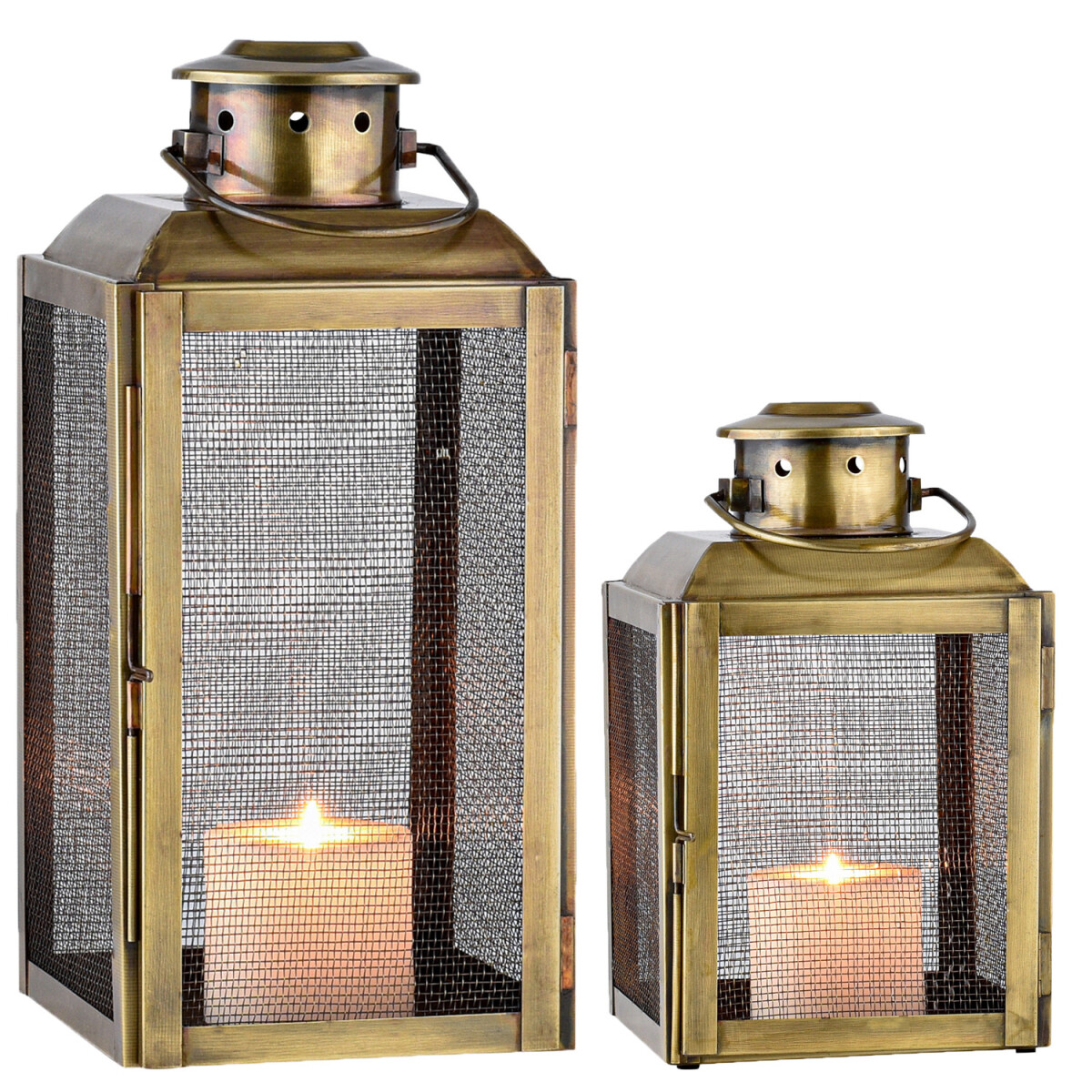 2er Set Vintage Deko Laterne Teelichthal box