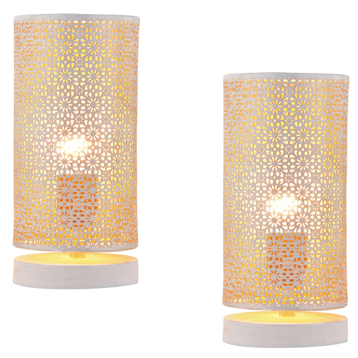 2er Set Boho Deko Tischlampe Nachttischlampe Lampe Tuza Wei&