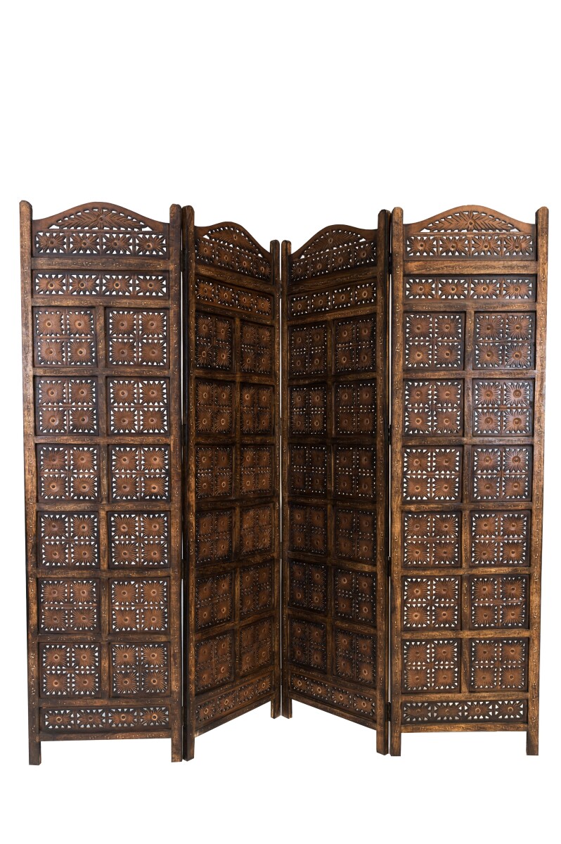 Paravent Kamala Raumteiler Holz Handarbe box