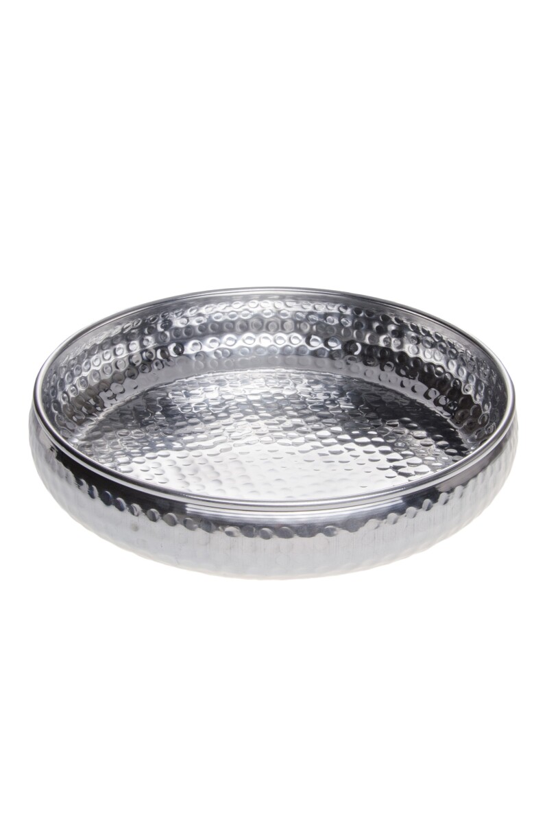 Orientalisches Tablett Schale aus Metall Fidan 34cm Silber