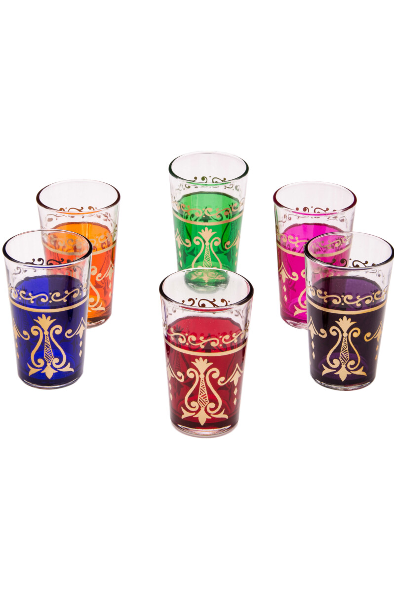 6x Teegläser Arab (verschiedene far box
