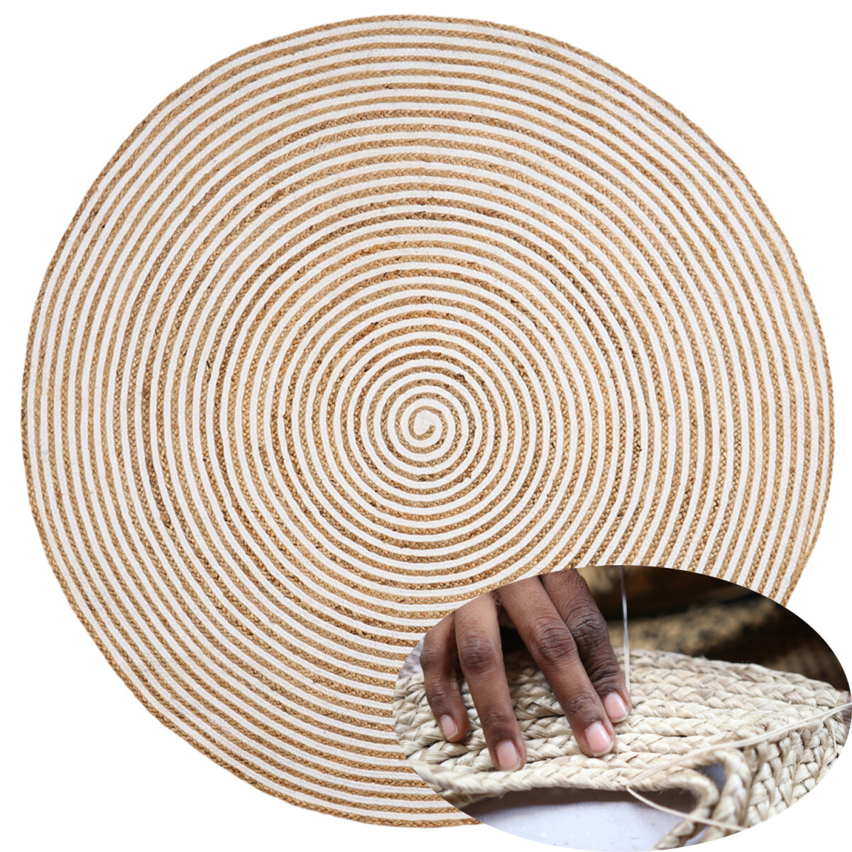Runder Jute Teppich Rocio 150cm box