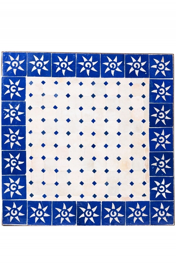 Marokko Mosaikplatte Sonne Natur / Blau  box