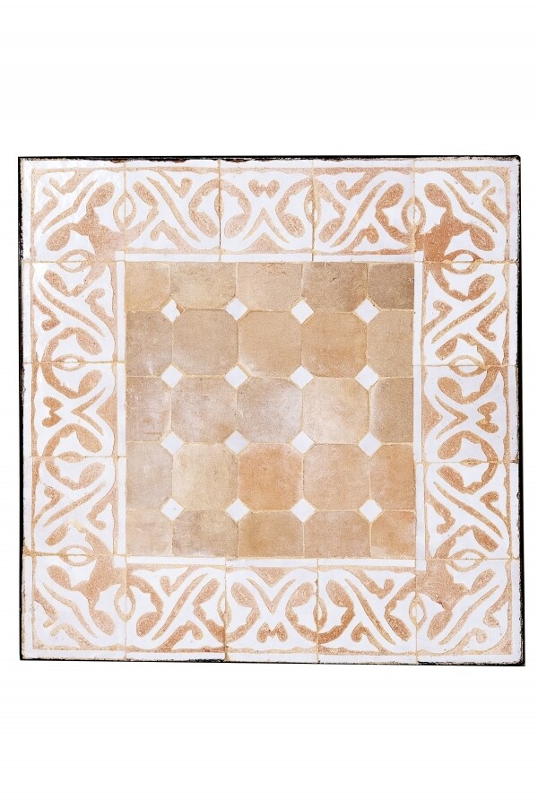 Mediterrane Mosaikplatte Fes Natur Weiss box