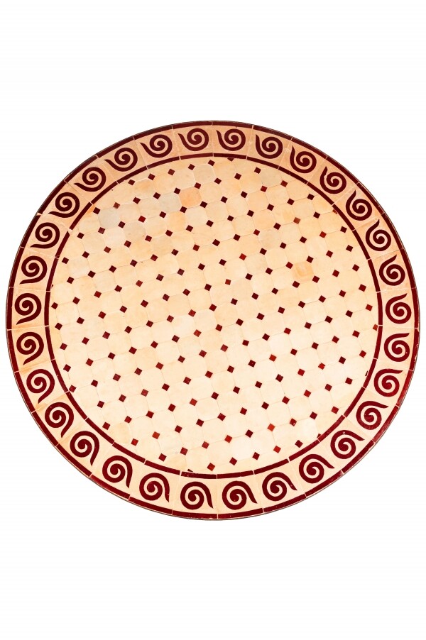 Marokkanische Mosaikplatte Spirale Beige box