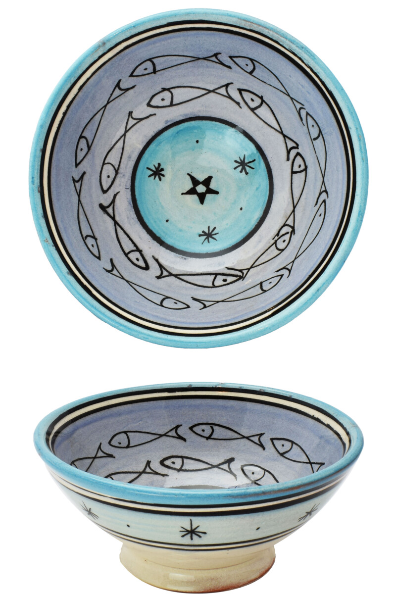 Marokkanische Keramikschale Schale Poisson Blau